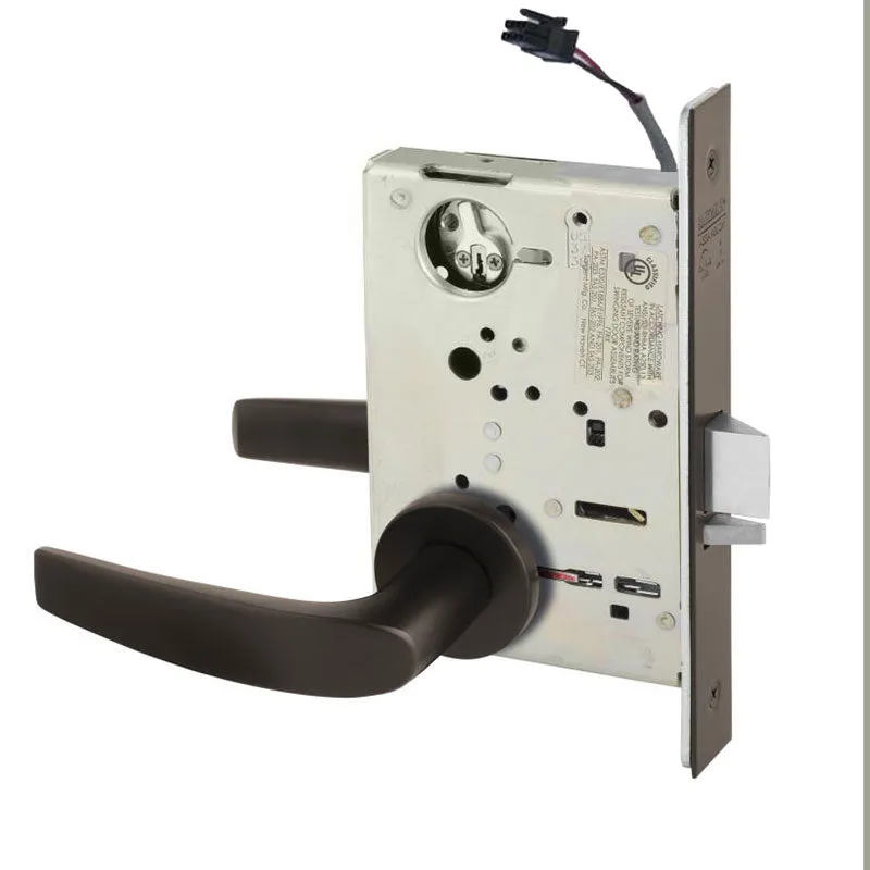 Sargent RX-LC-8204-12V-LNB Storeroom 12V Electrified Mortise Lock, LN Rose, B Lever, RX Switch, Less Cylinder