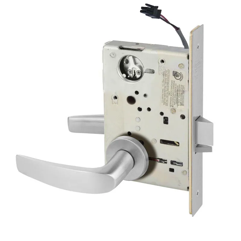 Sargent RX-LC-8204-12V-LNB Storeroom 12V Electrified Mortise Lock, LN Rose, B Lever, RX Switch, Less Cylinder