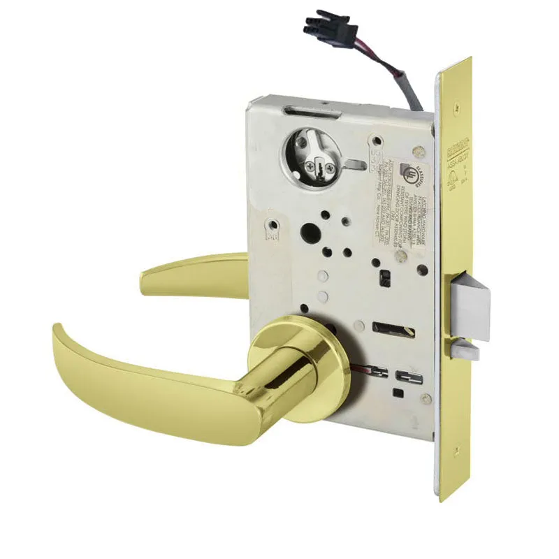 Sargent RX-LC-8204-12V-LNP Storeroom 12V Electrified Mortise Lock, LN Rose, P Lever, RX Switch, Less Cylinder