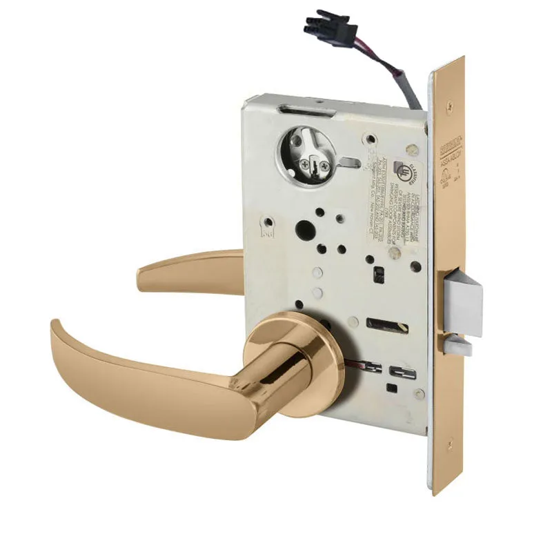 Sargent RX-LC-8204-12V-LNP Storeroom 12V Electrified Mortise Lock, LN Rose, P Lever, RX Switch, Less Cylinder
