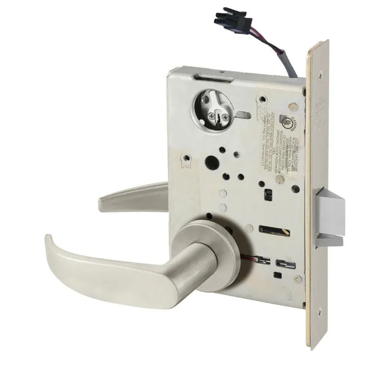 Sargent RX-LC-8204-12V-LNP Storeroom 12V Electrified Mortise Lock, LN Rose, P Lever, RX Switch, Less Cylinder