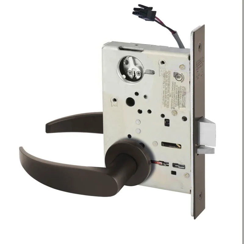 Sargent RX-LC-8204-12V-LNP Storeroom 12V Electrified Mortise Lock, LN Rose, P Lever, RX Switch, Less Cylinder