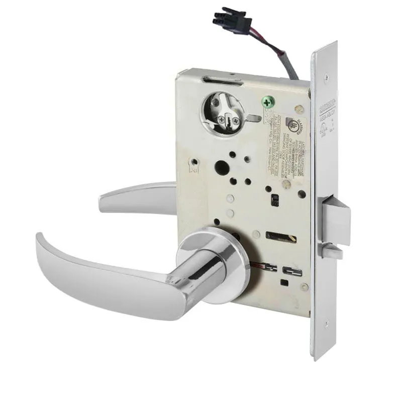 Sargent RX-LC-8204-12V-LNP Storeroom 12V Electrified Mortise Lock, LN Rose, P Lever, RX Switch, Less Cylinder