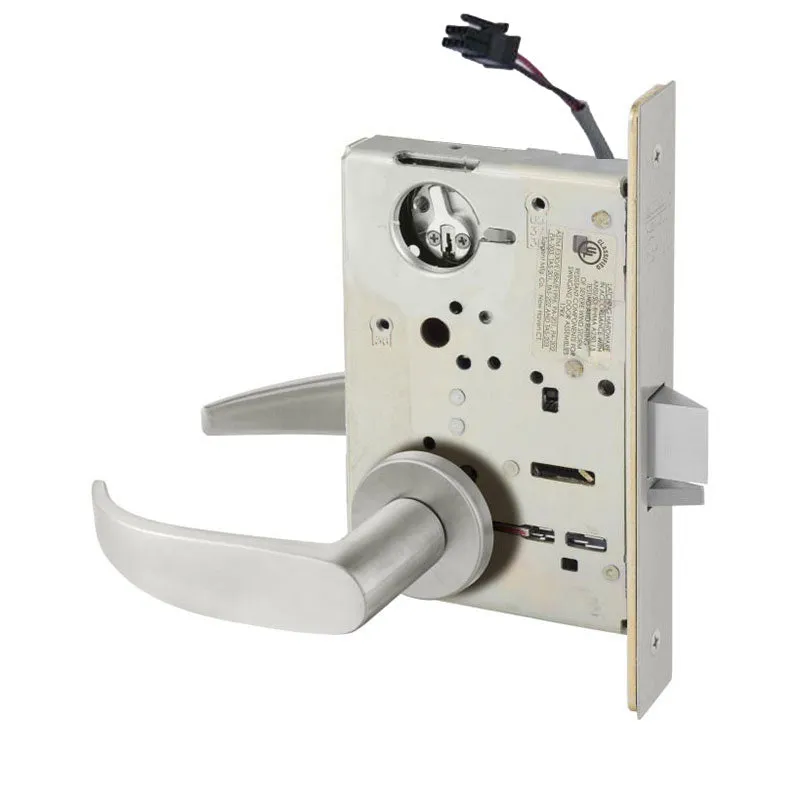 Sargent RX-LC-8204-12V-LNP Storeroom 12V Electrified Mortise Lock, LN Rose, P Lever, RX Switch, Less Cylinder