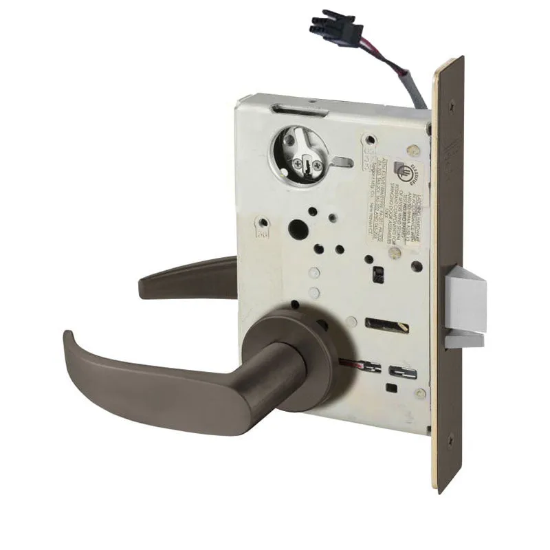 Sargent RX-LC-8204-12V-LNP Storeroom 12V Electrified Mortise Lock, LN Rose, P Lever, RX Switch, Less Cylinder