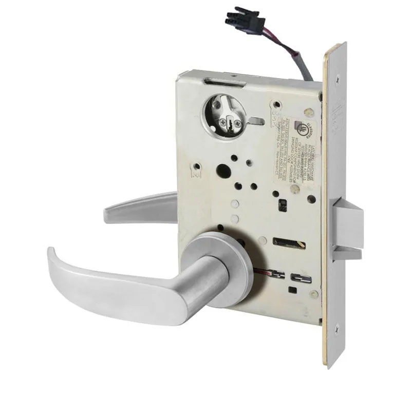Sargent RX-LC-8204-12V-LNP Storeroom 12V Electrified Mortise Lock, LN Rose, P Lever, RX Switch, Less Cylinder