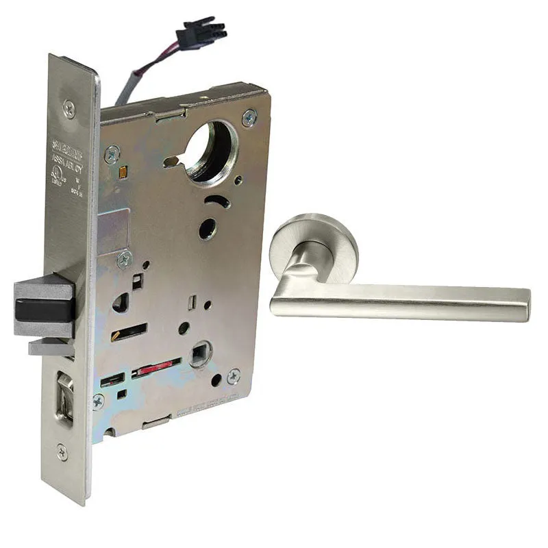 Sargent RX-LC-8205-12V-LNMD Office or Entry 12V Electrified Mortise Lock, LN Rose, MD Lever, RX Switch, Less Cylinder