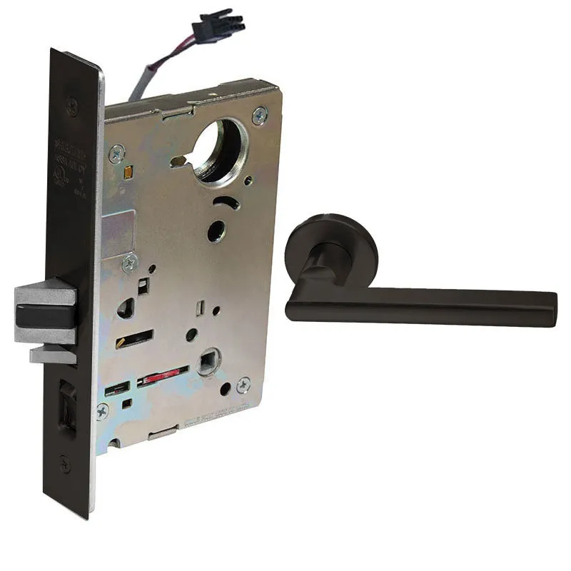 Sargent RX-LC-8205-12V-LNMD Office or Entry 12V Electrified Mortise Lock, LN Rose, MD Lever, RX Switch, Less Cylinder