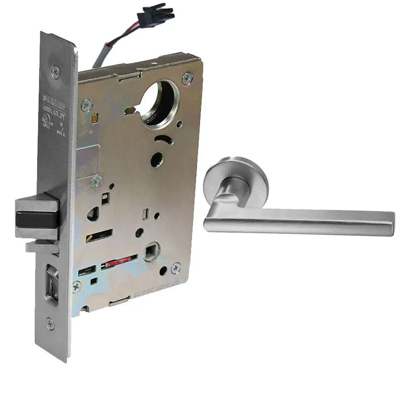 Sargent RX-LC-8205-12V-LNMD Office or Entry 12V Electrified Mortise Lock, LN Rose, MD Lever, RX Switch, Less Cylinder