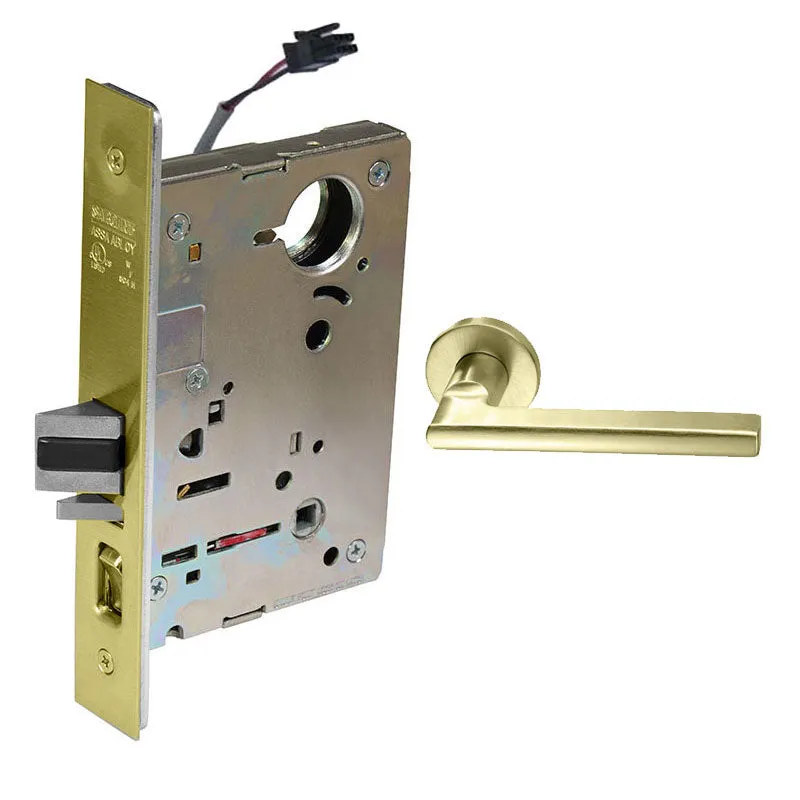 Sargent RX-LC-8205-12V-LNMD Office or Entry 12V Electrified Mortise Lock, LN Rose, MD Lever, RX Switch, Less Cylinder