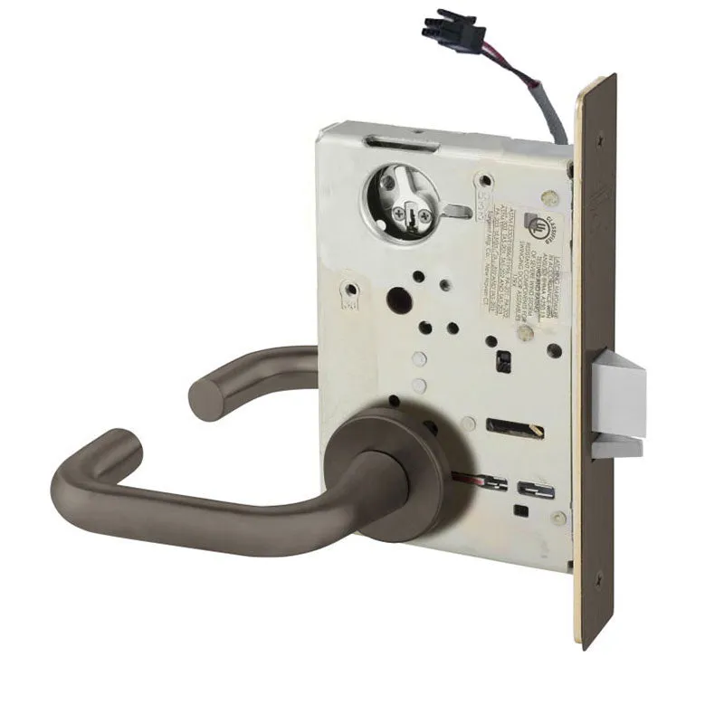Sargent RX-LC-8237-12V-LNJ Classroom 12V Electrified Mortise Lock, LN Rose, J Lever, RX Switch, Less Cylinder