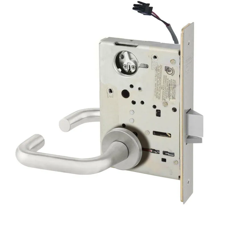 Sargent RX-LC-8237-12V-LNJ Classroom 12V Electrified Mortise Lock, LN Rose, J Lever, RX Switch, Less Cylinder