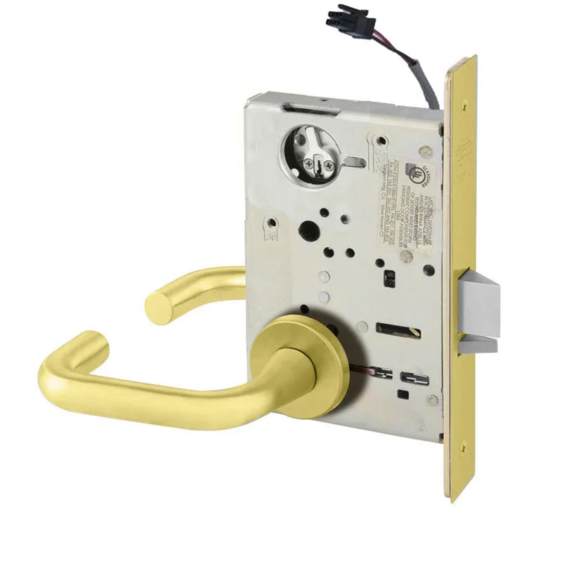 Sargent RX-LC-8237-12V-LNJ Classroom 12V Electrified Mortise Lock, LN Rose, J Lever, RX Switch, Less Cylinder