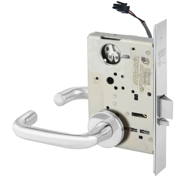 Sargent RX-LC-8237-12V-LNJ Classroom 12V Electrified Mortise Lock, LN Rose, J Lever, RX Switch, Less Cylinder