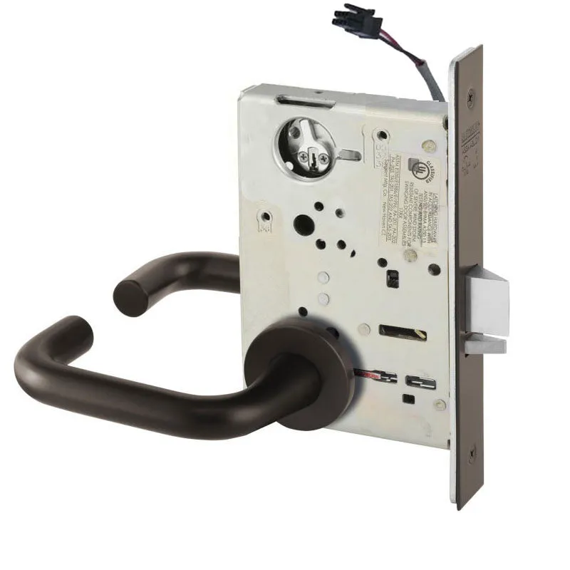 Sargent RX-LC-8237-12V-LNJ Classroom 12V Electrified Mortise Lock, LN Rose, J Lever, RX Switch, Less Cylinder