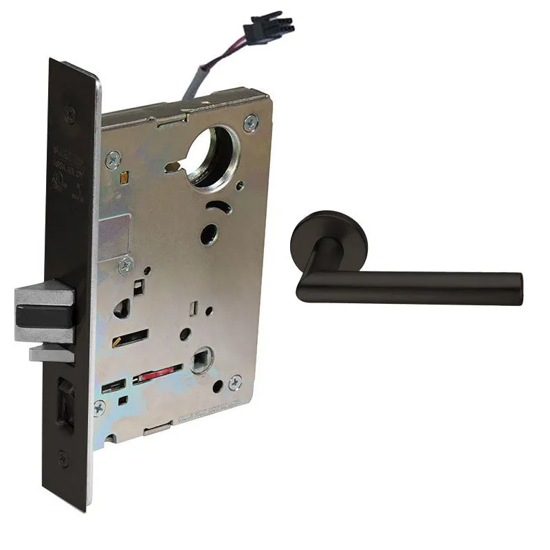 Sargent RX-LC-8237-12V-LNMI Classroom 12V Electrified Mortise Lock, LN Rose, MI Lever, RX Switch, Less Cylinder