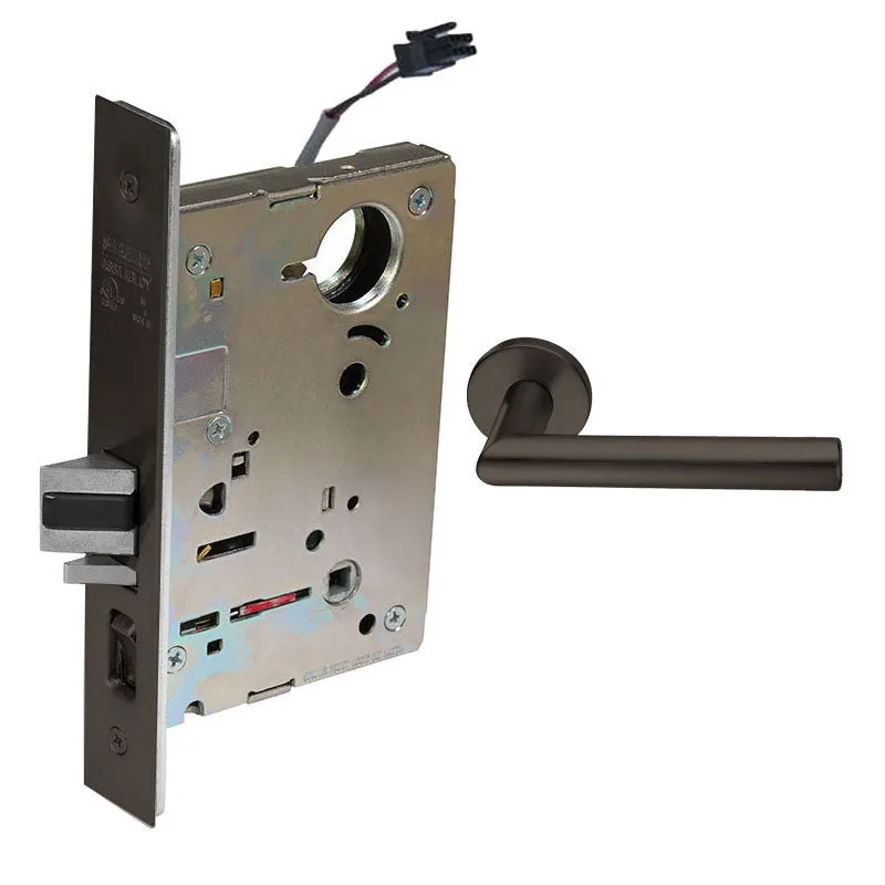Sargent RX-LC-8237-24V-LNMI Classroom 24V Electrified Mortise Lock, LN Rose, MI Lever, RX Switch, Less Cylinder