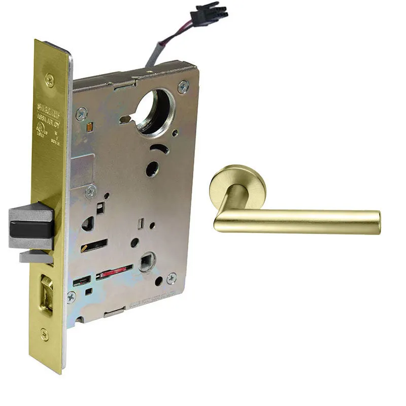 Sargent RX-LC-8237-24V-LNMI Classroom 24V Electrified Mortise Lock, LN Rose, MI Lever, RX Switch, Less Cylinder
