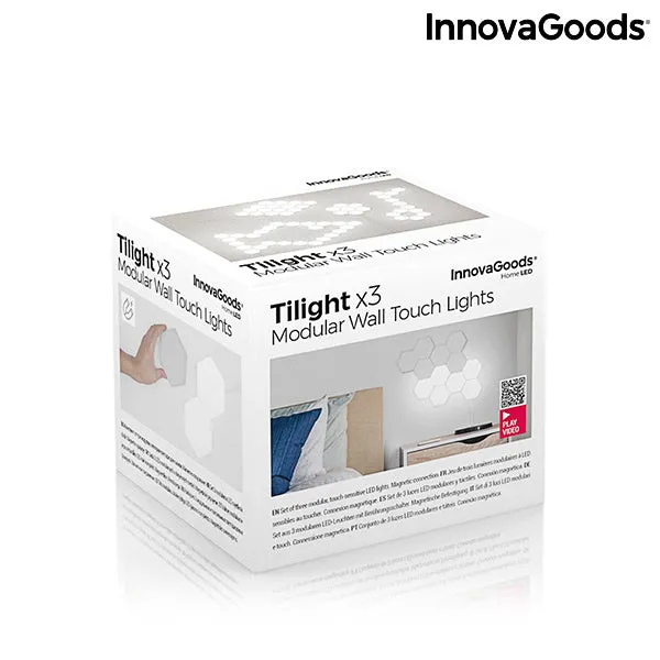 Set of Modular Magnetic and Touch LED Panels Tilight InnovaGoods (Pack of 3)