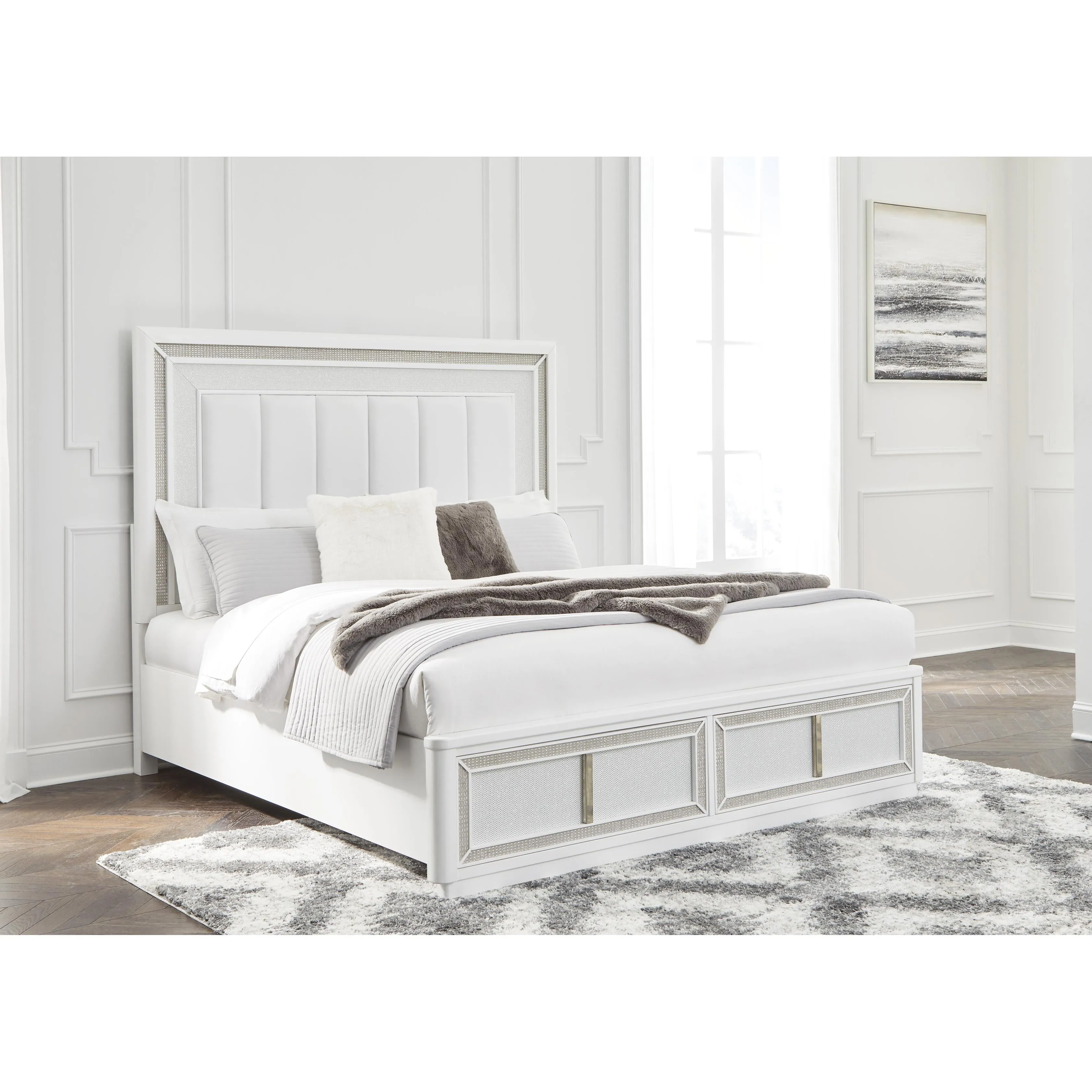Signature Design by Ashley Chalanna Queen Upholstered Panel Bed with Storage B822-57/B822-54S/B822-97