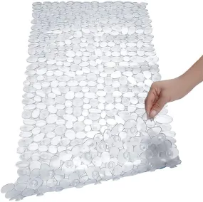 SONGZIMING Pebble Bath Mat for Bathtub to Anti Slip Bathtub Mat in Shower with 16 Inches by 35 Inches (Clear)