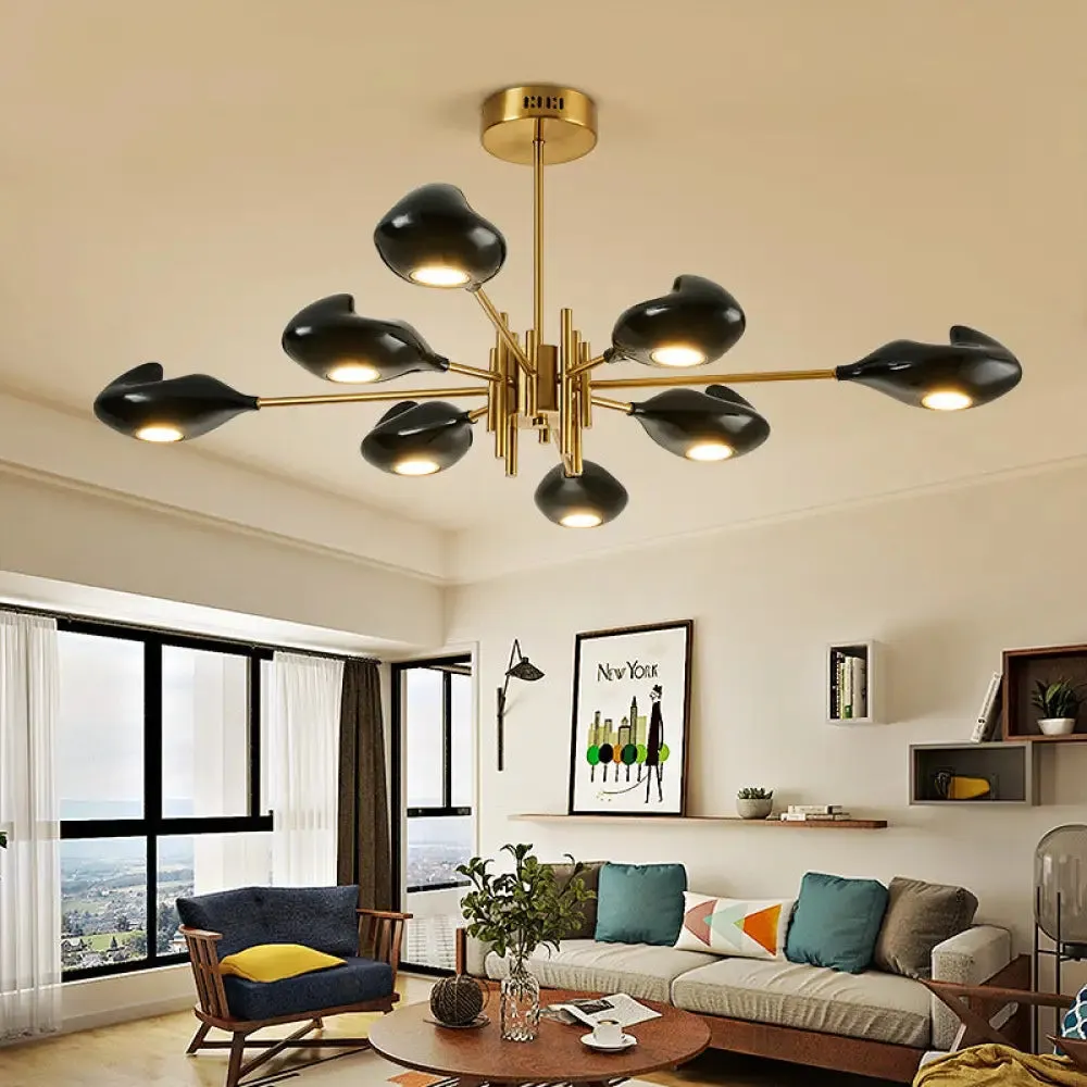 Sputnik Pendant Light Fixture - Modern Metal Brass Chandelier