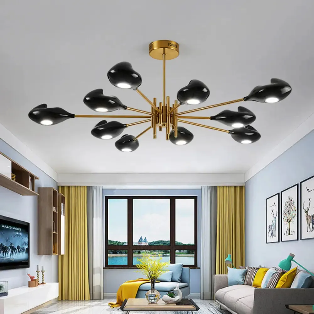 Sputnik Pendant Light Fixture - Modern Metal Brass Chandelier