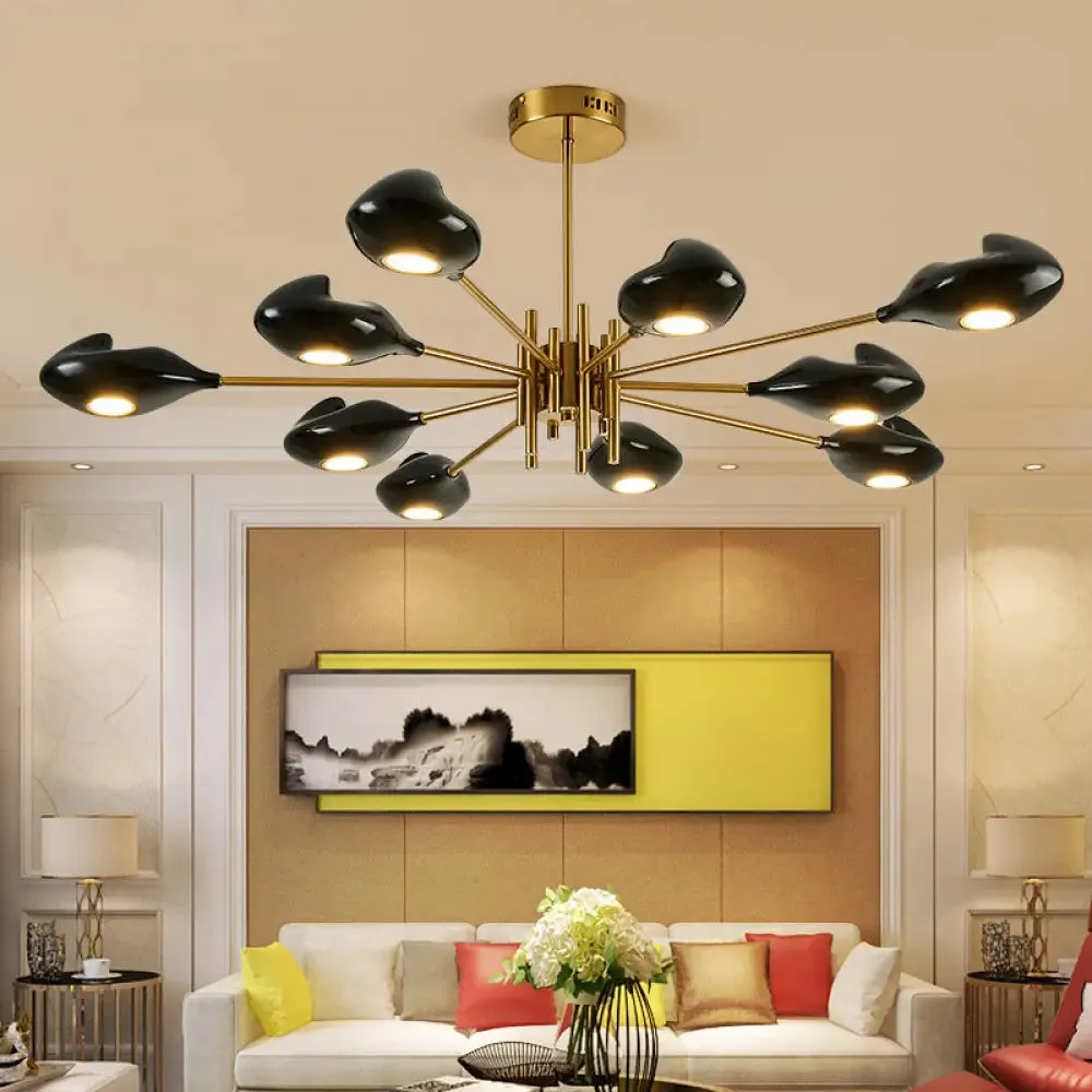 Sputnik Pendant Light Fixture - Modern Metal Brass Chandelier