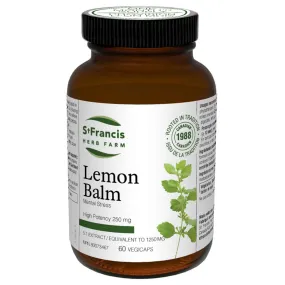 St. Francis Lemon Balm, High Potency 250mg, Helps to Relieve Stress and Promote Better Sleep, 60 Vegetable Capsules