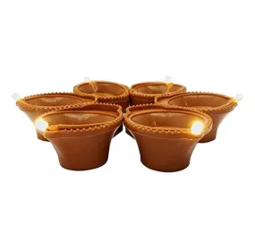 STYLISTY IND Water Sensor Eco-Friendly Led Diyas Candle E-Diya,Warm Orange Ambient Lights,Battery Operated Led Candles for Home Decor,Diwali Decoration Lights Pack of 24Pec(m1)
