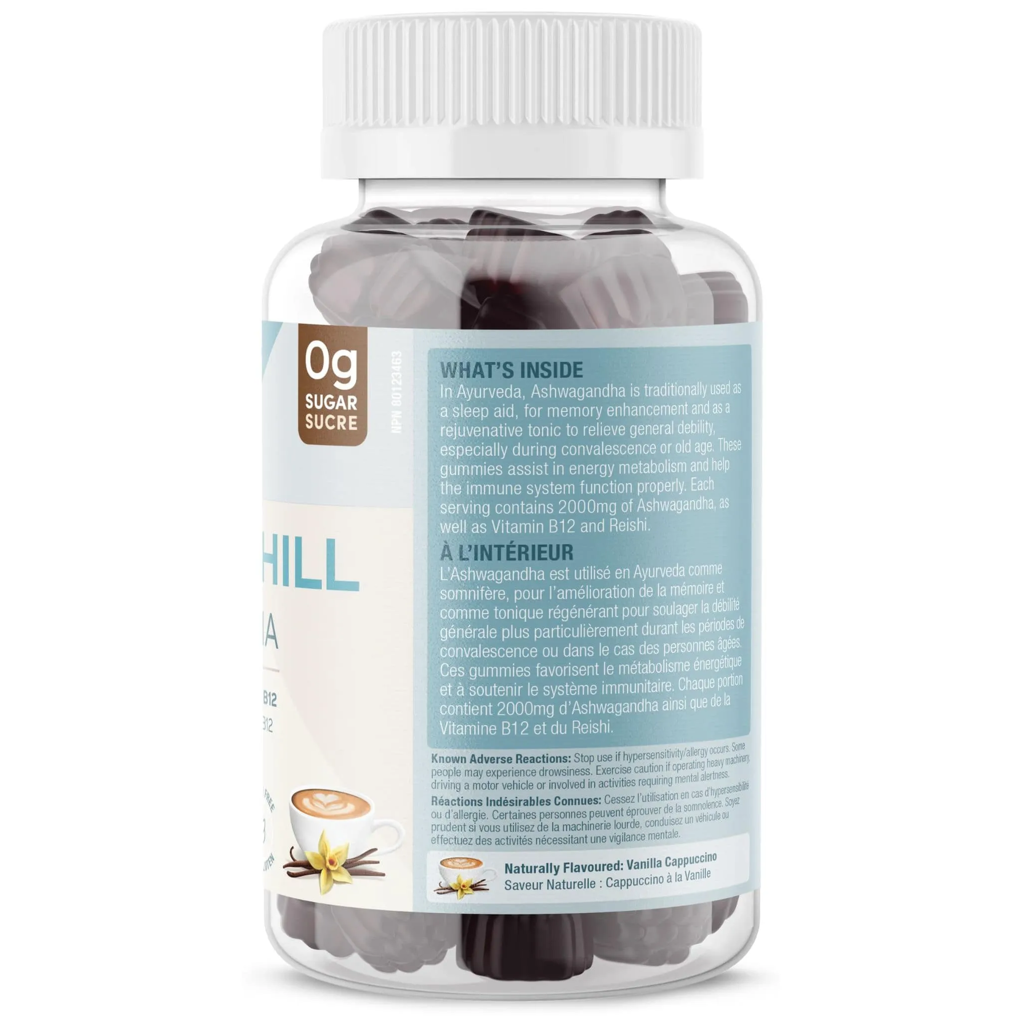 SUKU Vitamins Ashwachill, Ashwagandha Gummies with Reishi and B12, 60 Gummies