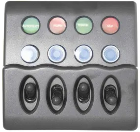 Switch Panels - Waterproof Back lit - 4 Switch With Circuit Breaker