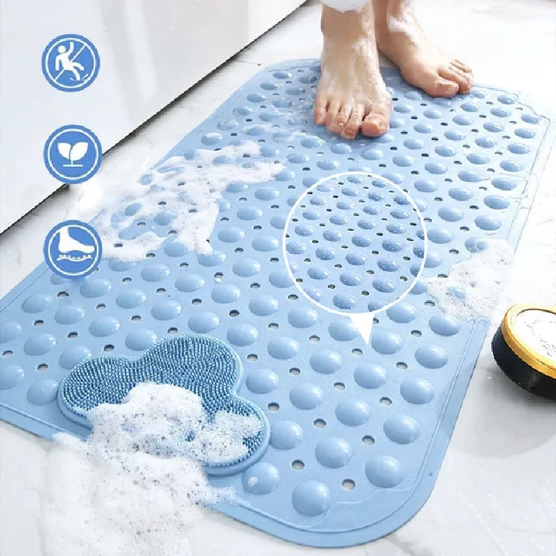 Tea Green Nonslip Foot Massager & Exfoliator Shower Mat