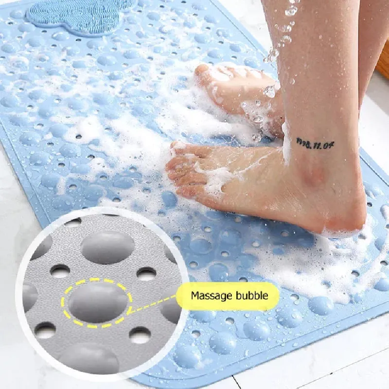 Tea Green Nonslip Foot Massager & Exfoliator Shower Mat