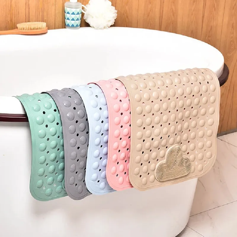 Tea Green Nonslip Foot Massager & Exfoliator Shower Mat