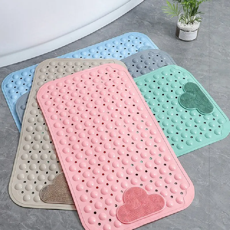 Tea Green Nonslip Foot Massager & Exfoliator Shower Mat