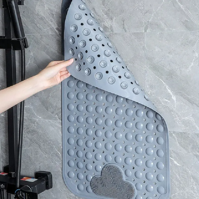 Tea Green Nonslip Foot Massager & Exfoliator Shower Mat