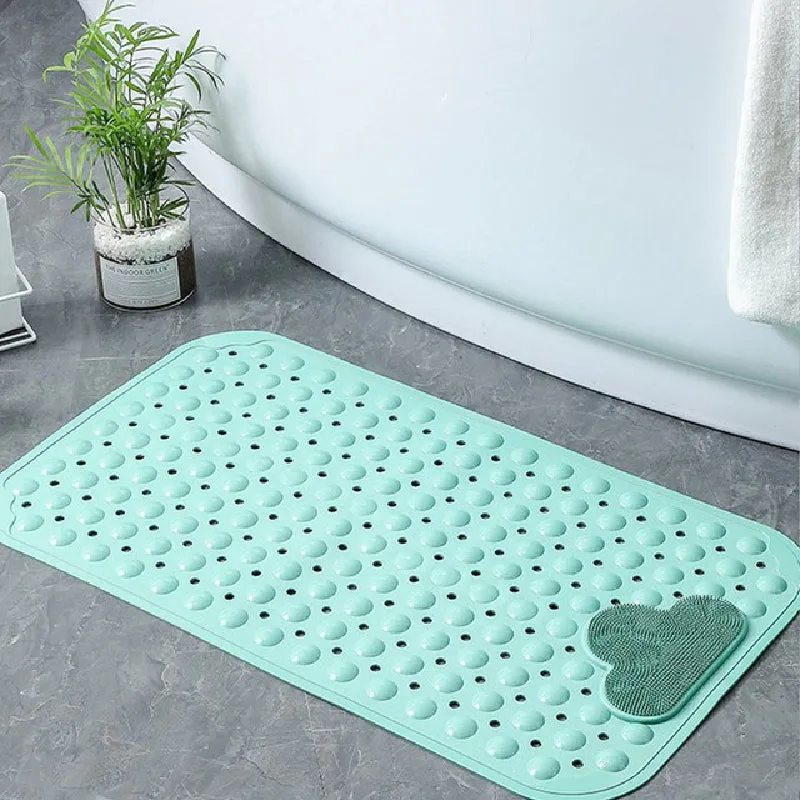 Tea Green Nonslip Foot Massager & Exfoliator Shower Mat