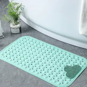 Tea Green Nonslip Foot Massager & Exfoliator Shower Mat