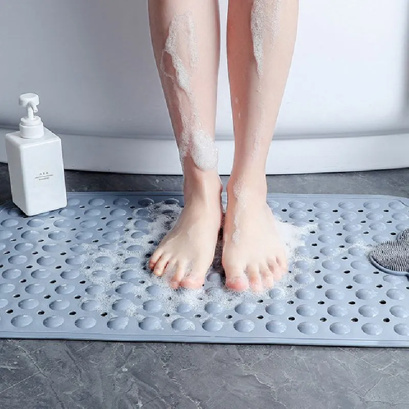 Tea Green Nonslip Foot Massager & Exfoliator Shower Mat