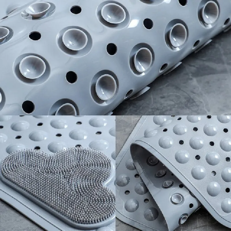 Tea Green Nonslip Foot Massager & Exfoliator Shower Mat