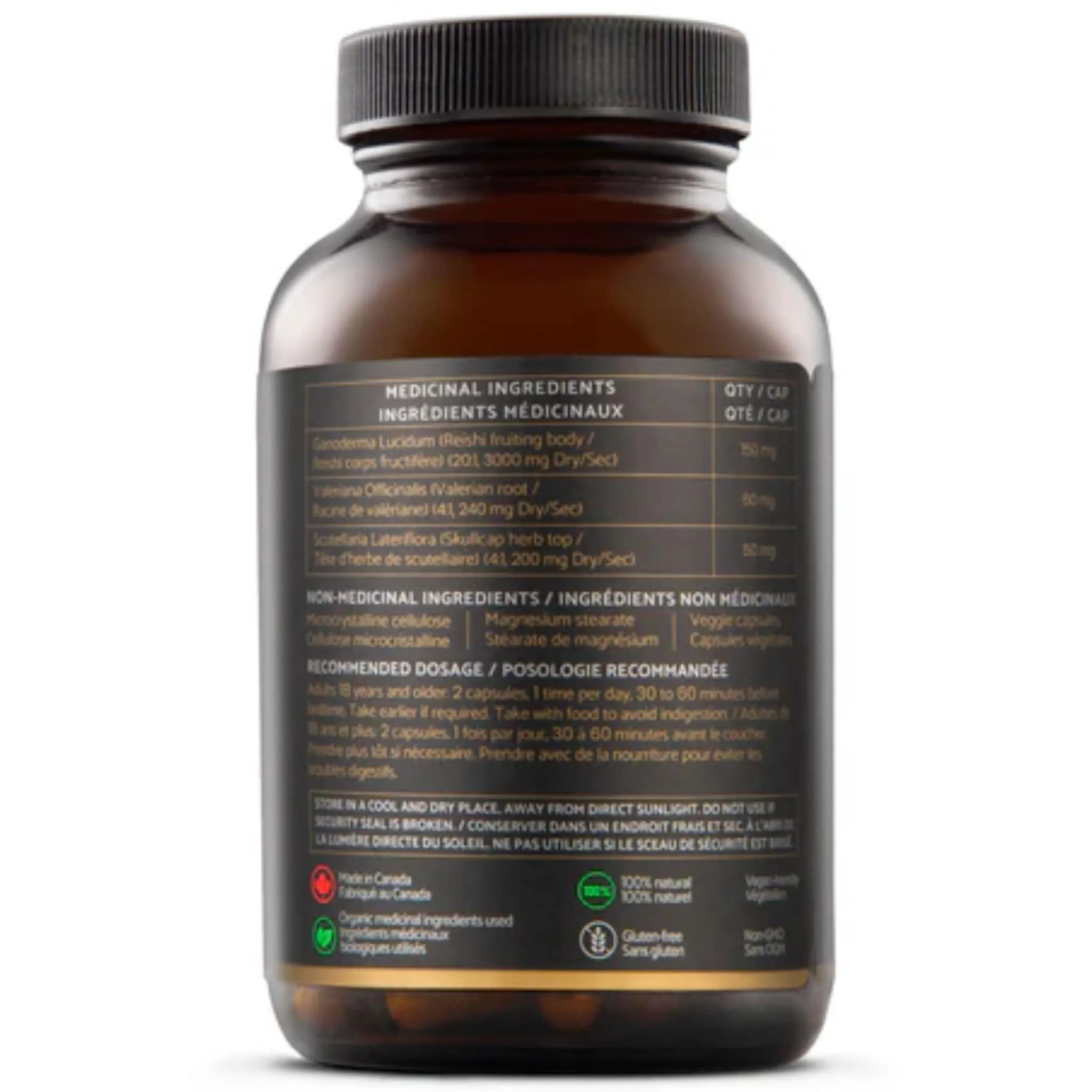 The Sporing Company MycoVeda Sleep, Reishi, Valerian, Skullcap, 60 Vegetable Capsules