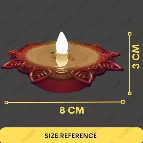 VAIDUE Lotus Water Sensor Diya Lights Electric Flameless Smokeless (16 PCS) LED Diyas Eco-Friendly Diya Electric for Puja E-Diya Warm Ambient Lights Home Decor Diwali Festivals Decoration New Year