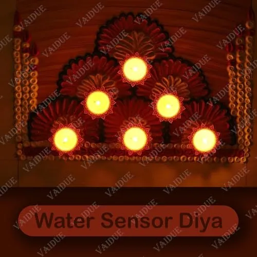 VAIDUE Lotus Water Sensor Diya Lights Electric Flameless Smokeless (16 PCS) LED Diyas Eco-Friendly Diya Electric for Puja E-Diya Warm Ambient Lights Home Decor Diwali Festivals Decoration New Year
