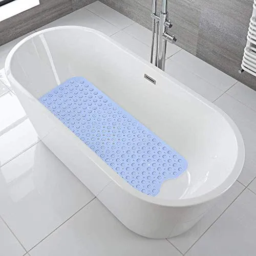 VINGTOS SALES Anti-slip Bathroom Floor Mat (Light Blue, Silicone, 100 X 40 cm).
