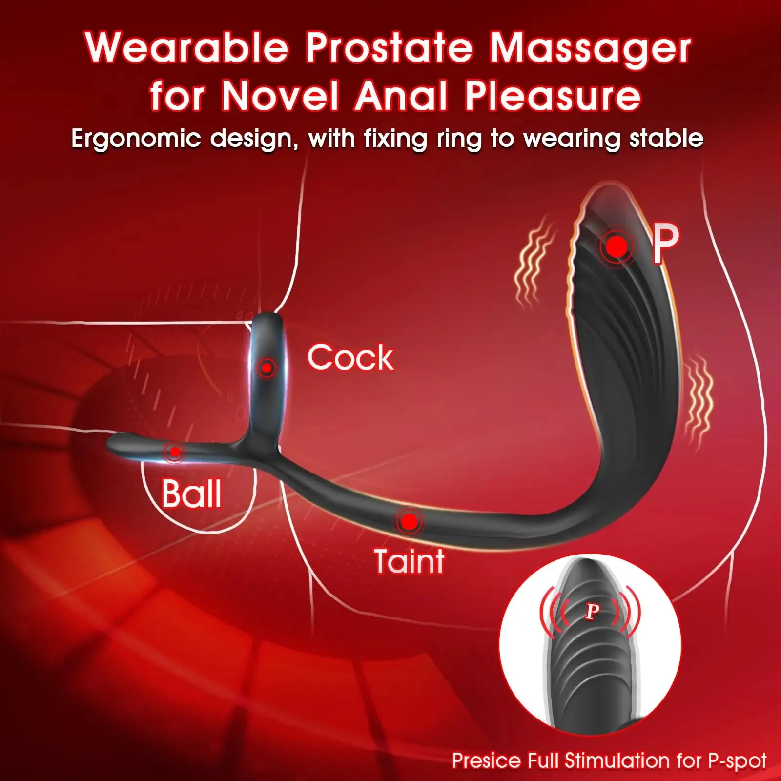 Wearable Taint Stimulator & Prostate Vibrator with Cock Ring