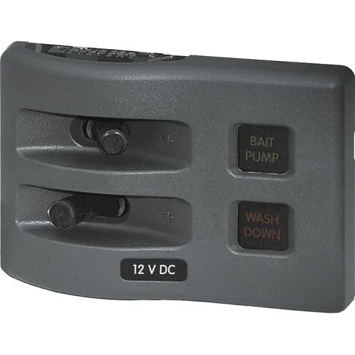 WeatherDeck 12V DC Waterproof Fuse Panel - Gray 2 Positions