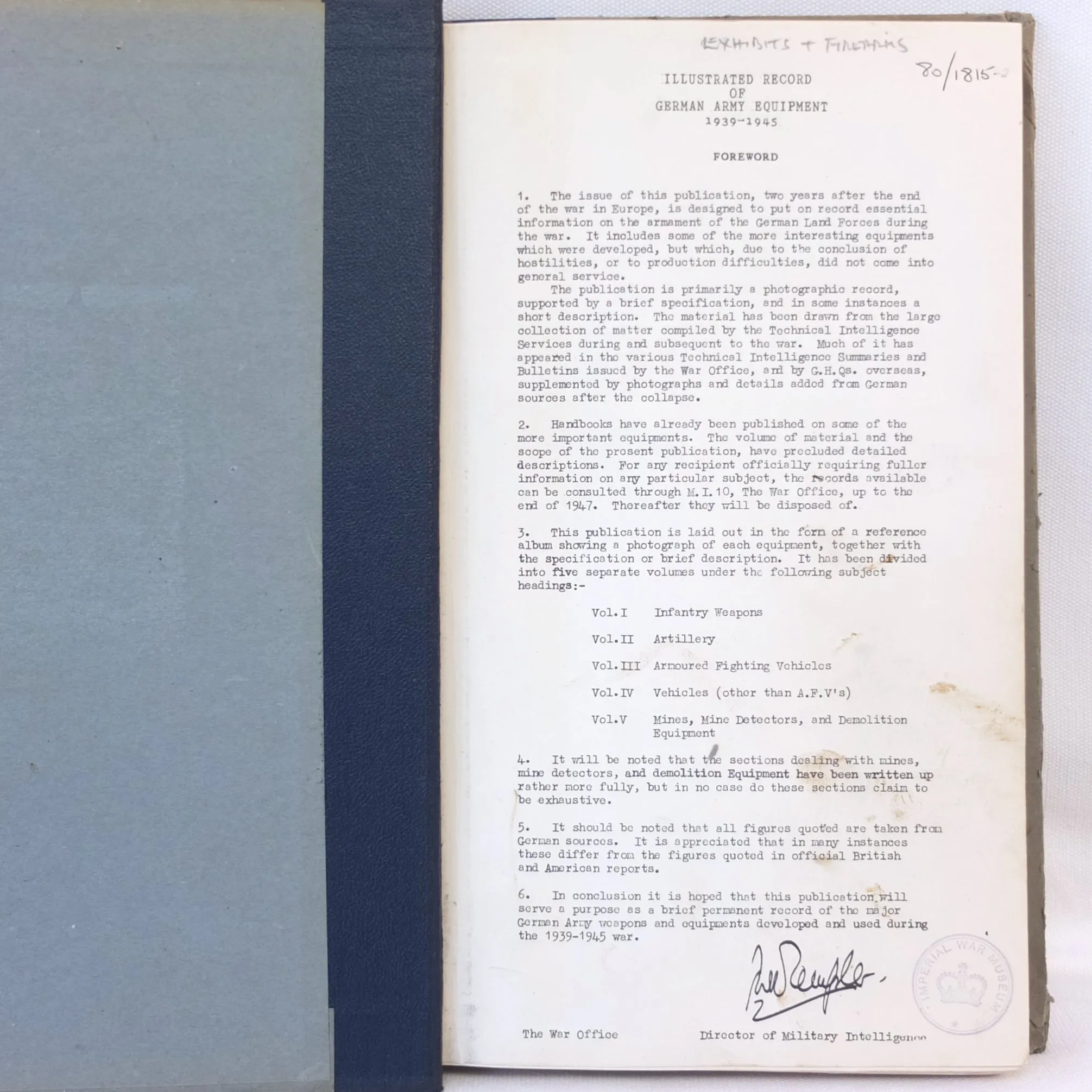 WW2 War Office M.I. 10 Intelligence Manual | German Army Equipment