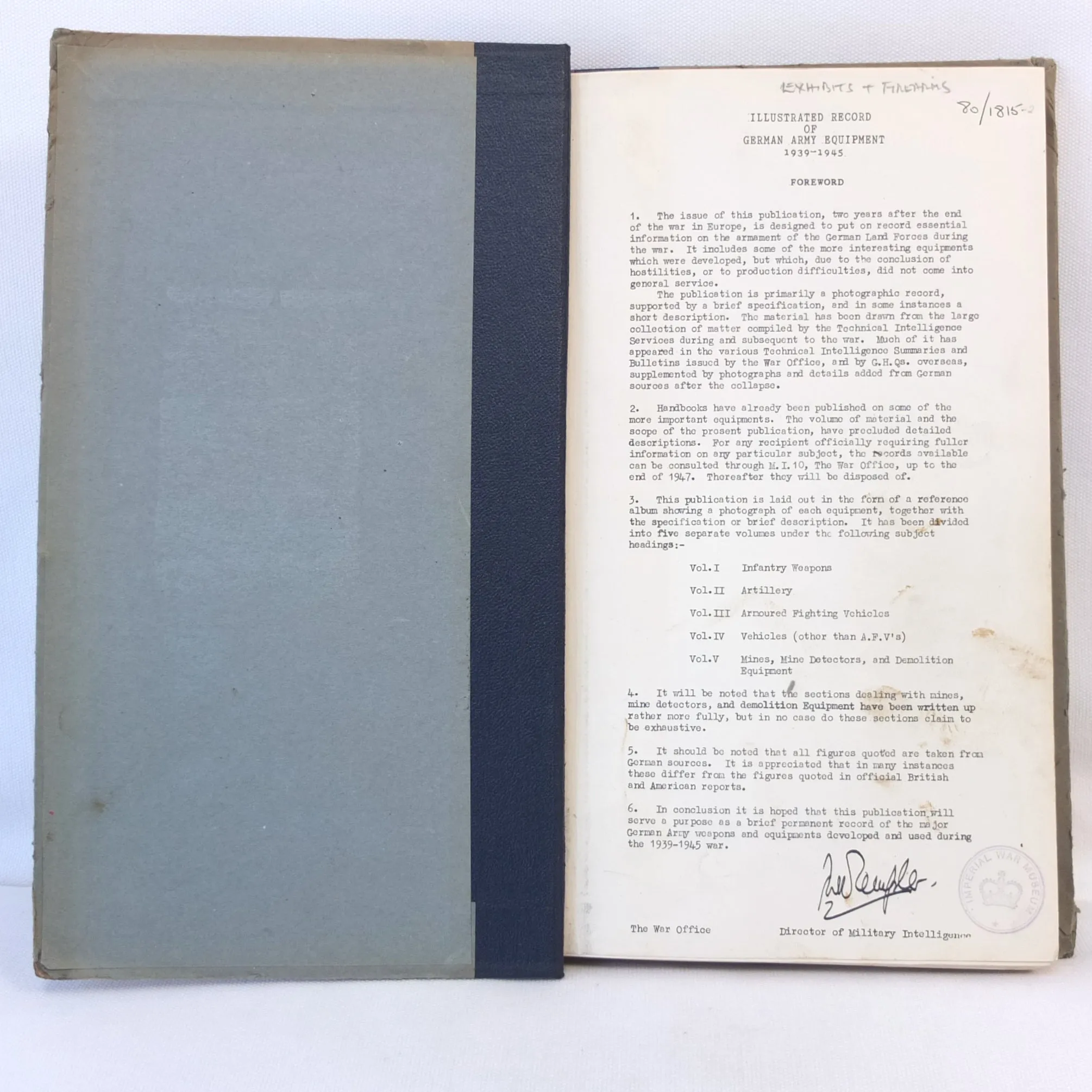 WW2 War Office M.I. 10 Intelligence Manual | German Army Equipment